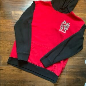 Hollister Red and Black Men's Sweatshirt with Hoodie